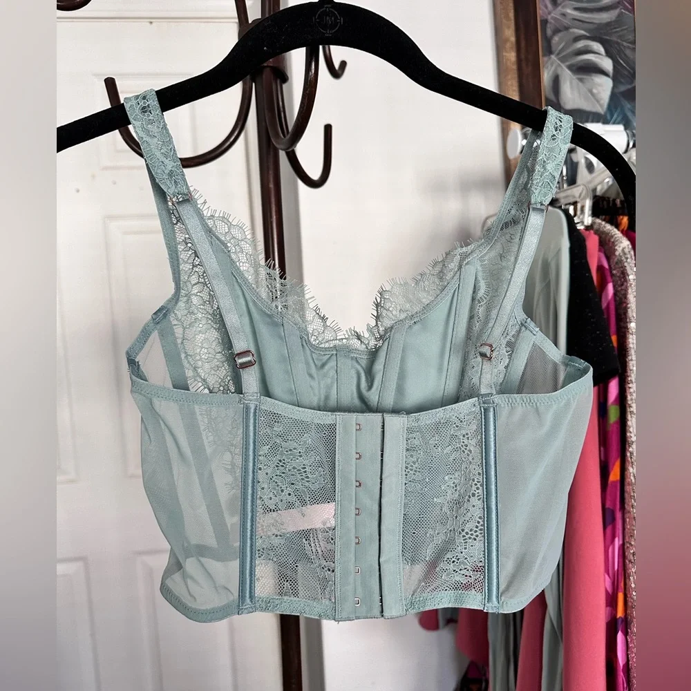 VICTORIA SECRET NWOT Dream Angels Unlined Lace-Up Corset Top small - Picture 3 of 5